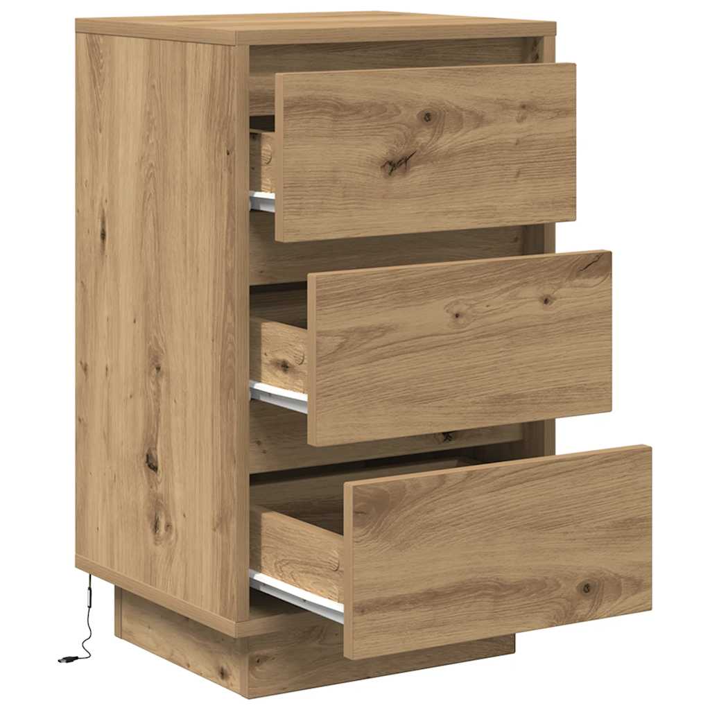 TV ormarić s LED svjetlima boja artisan hrasta 38x34x65 cm