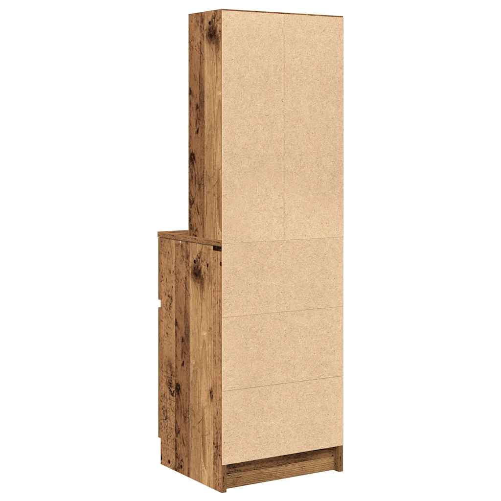Noćni ormarić staro drvo 39x35x125 cm konstruirano drvo