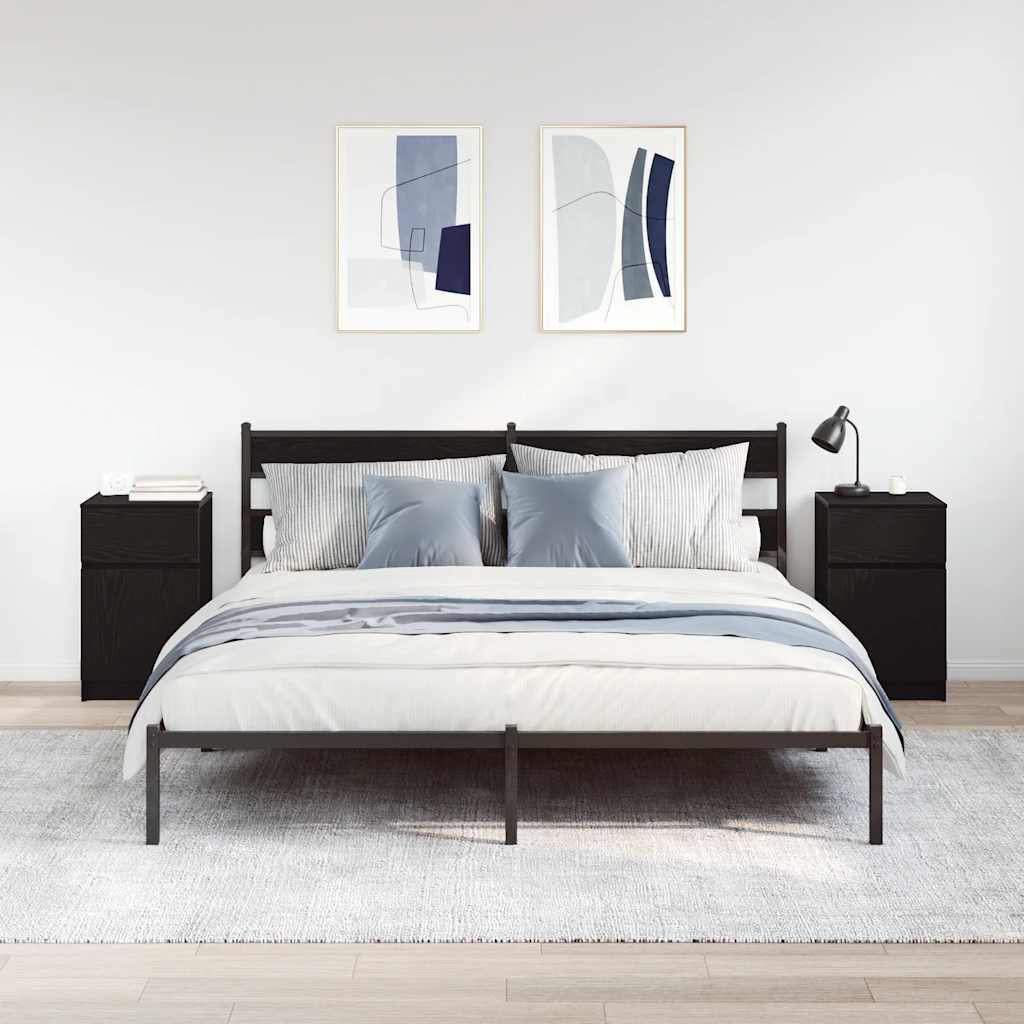 Noćni ormarići 2 kom crni 39x35x65 cm konstruirano drvo