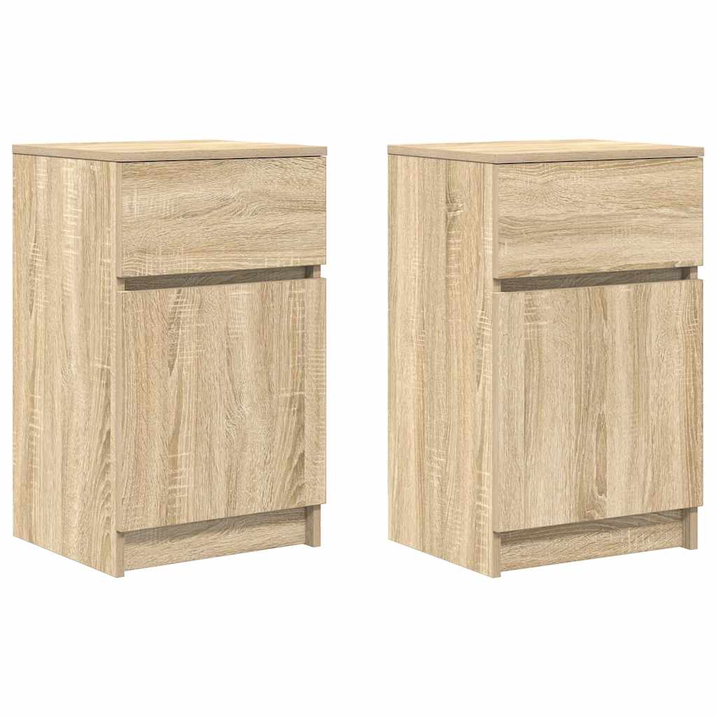 Noćni ormarići 2 kom boja hrasta 39x35x65 cm konstruirano drvo