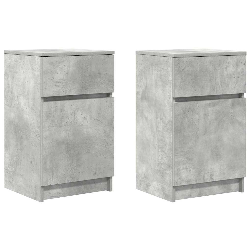 Noćni ormarići 2 kom beton sivi 39x35x65 cm Konstruirano drvo