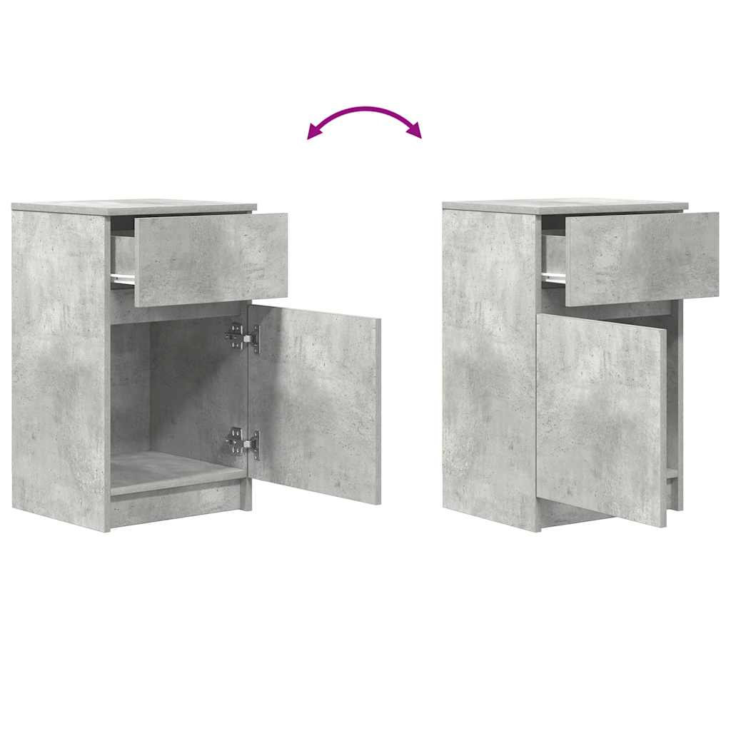 Noćni ormarići 2 kom beton sivi 39x35x65 cm Konstruirano drvo