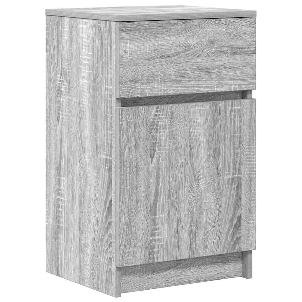 Noćni ormarić siva boja hrasta 39x35x65 cm konstruirano drvo