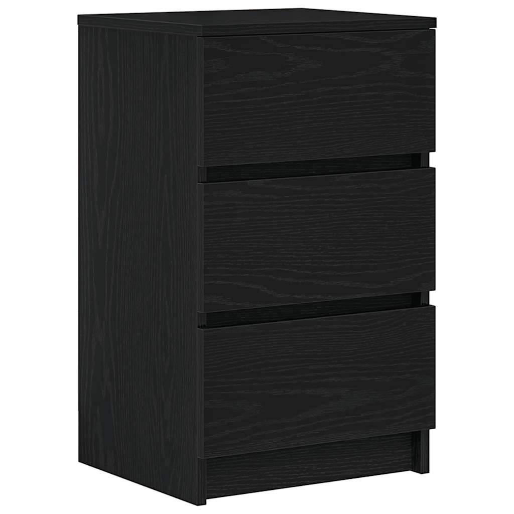 Noćni ormarići s 3 ladice 2 kom crni 39x35x65 cm