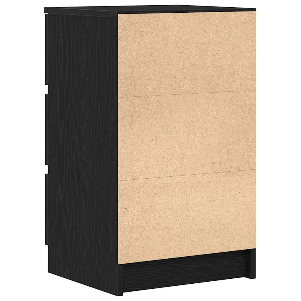 Noćni ormarići s 3 ladice 2 kom crni 39x35x65 cm