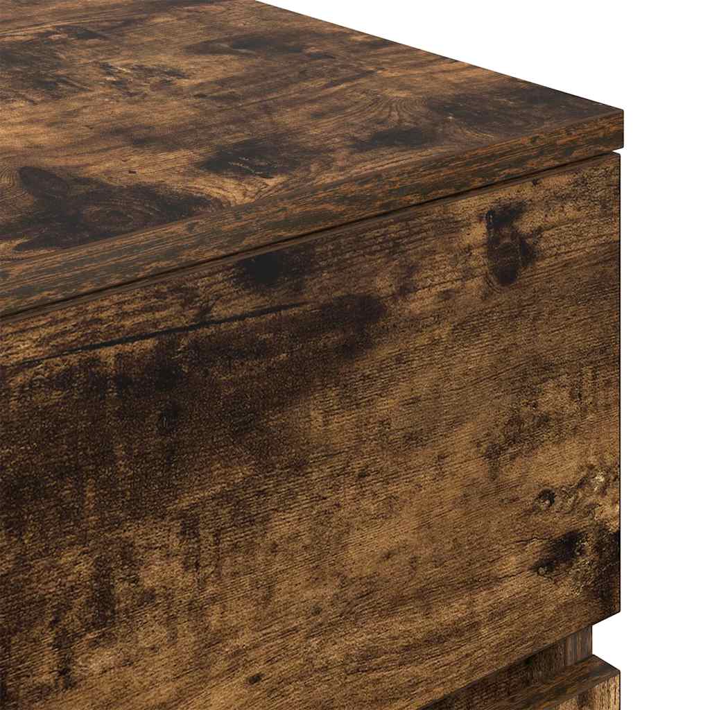 Noćni ormarići s 3 ladice 2 kom dimljeni hrast 39x35x65 cm