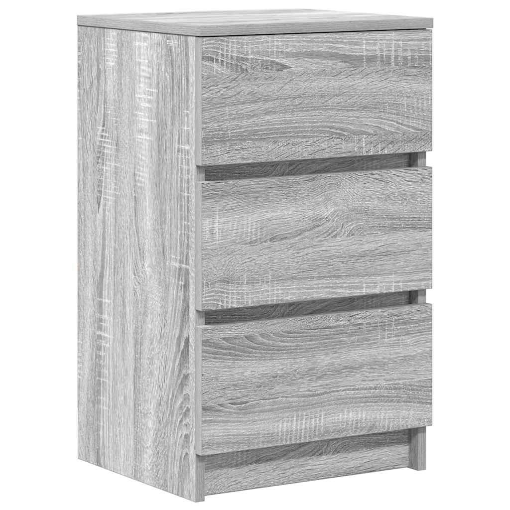 Noćni ormarić s 3 ladice sivi sonoma 39x35x65 cm