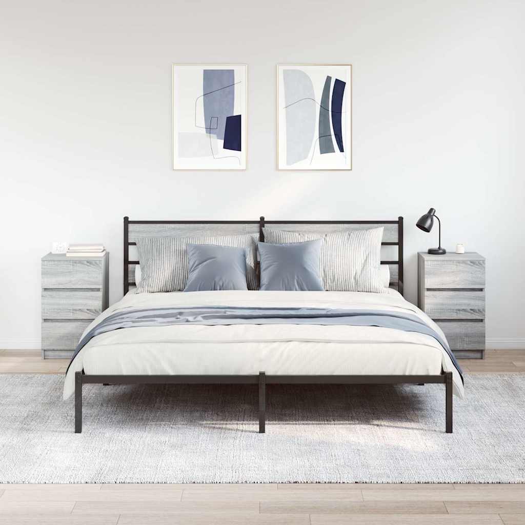 Noćni ormarići s 3 ladice 2 kom sivi sonoma 39x35x65 cm