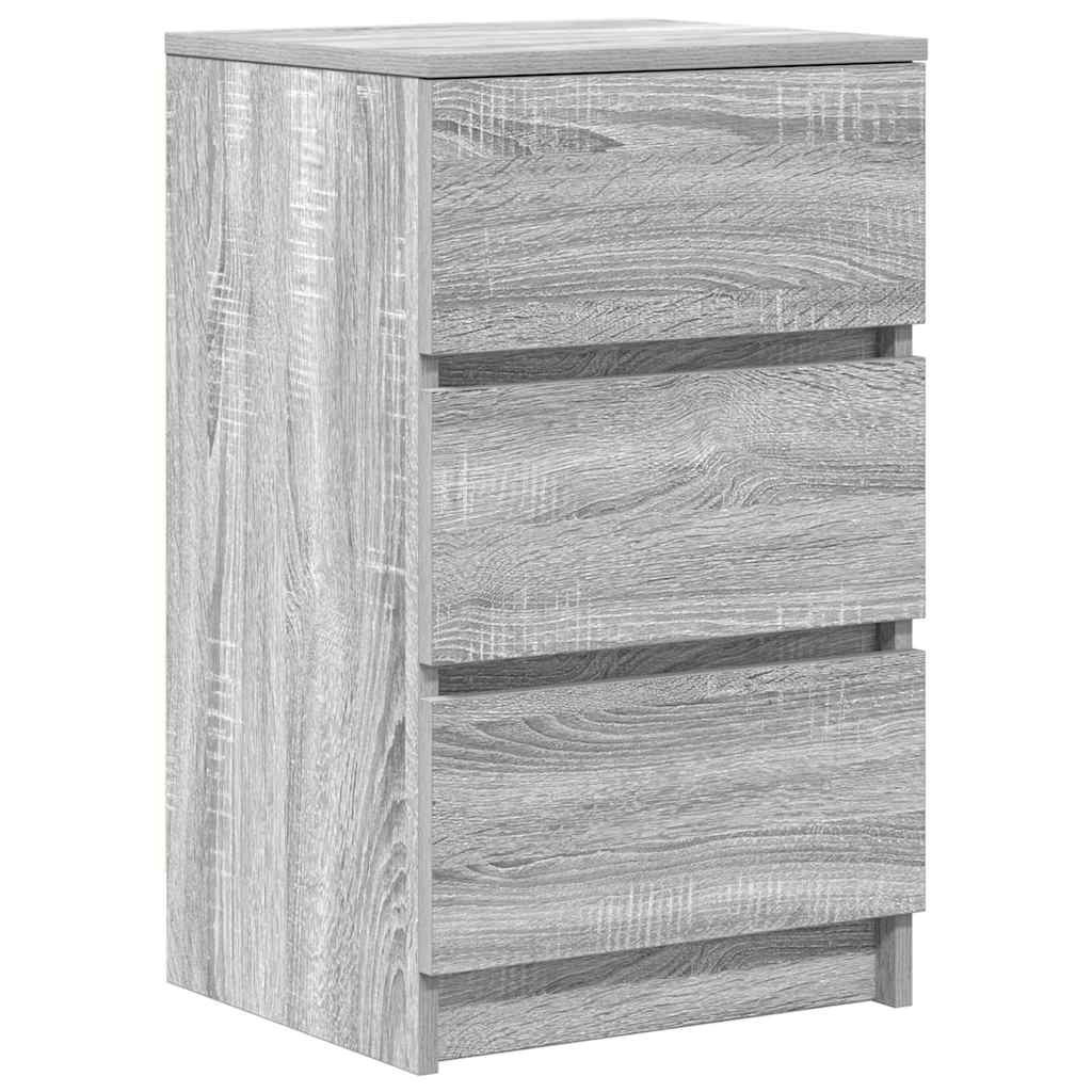 Noćni ormarići s 3 ladice 2 kom sivi sonoma 39x35x65 cm