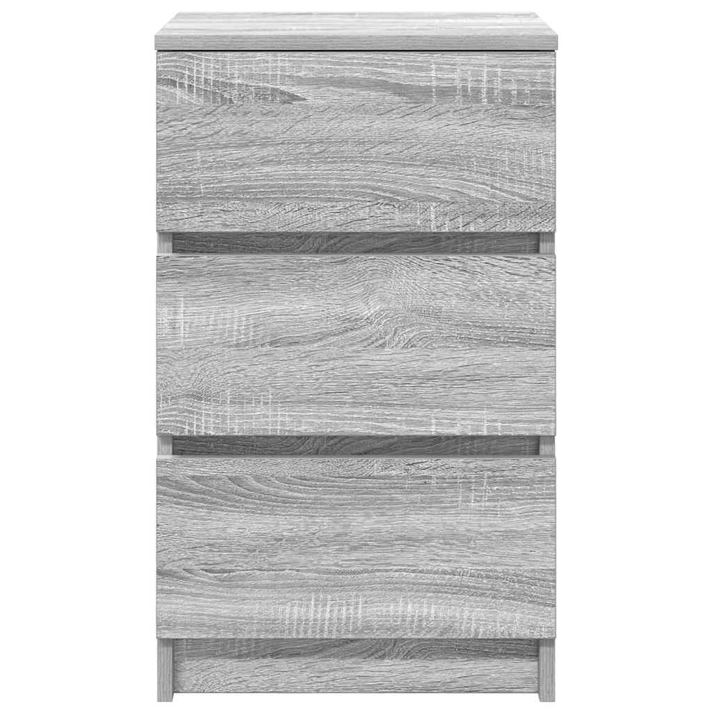 Noćni ormarići s 3 ladice 2 kom sivi sonoma 39x35x65 cm