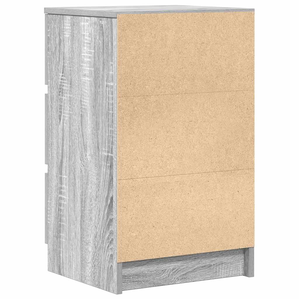 Noćni ormarići s 3 ladice 2 kom sivi sonoma 39x35x65 cm