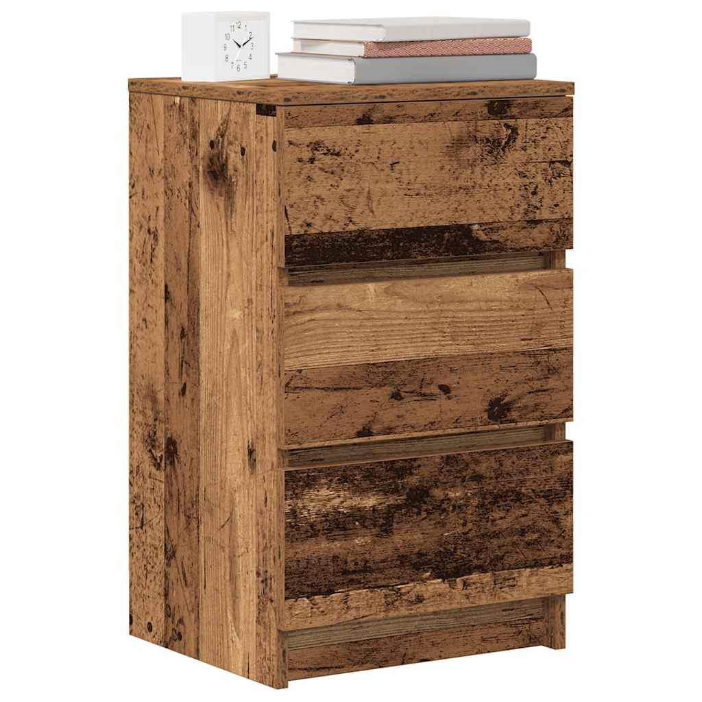 Noćni ormarići s 3 ladice 2 kom staro drvo 39x35x65 cm