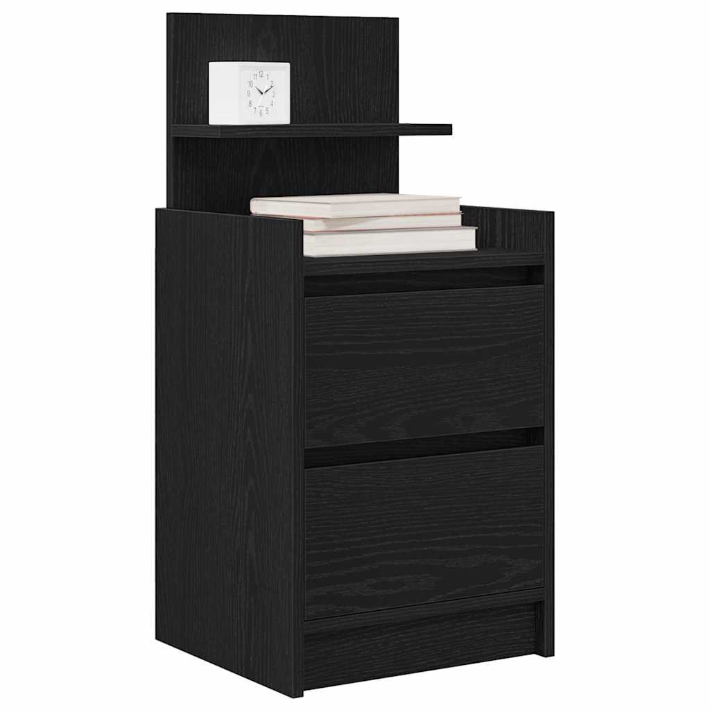 Noćni ormarići s 2 ladice 2 kom crni 38x34x80 cm