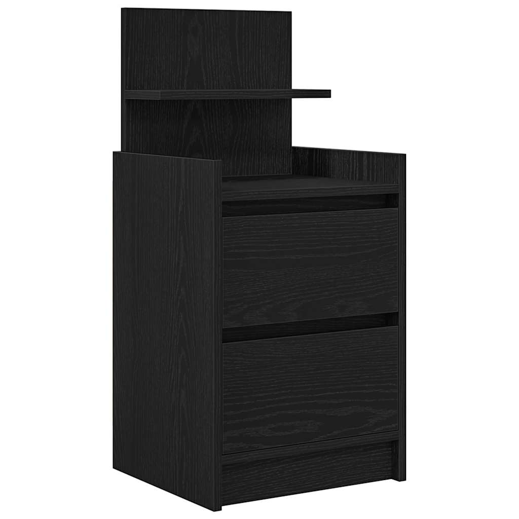 Noćni ormarići s 2 ladice 2 kom crni 38x34x80 cm