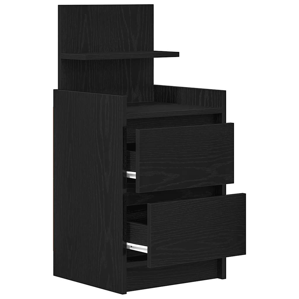 Noćni ormarići s 2 ladice 2 kom crni 38x34x80 cm