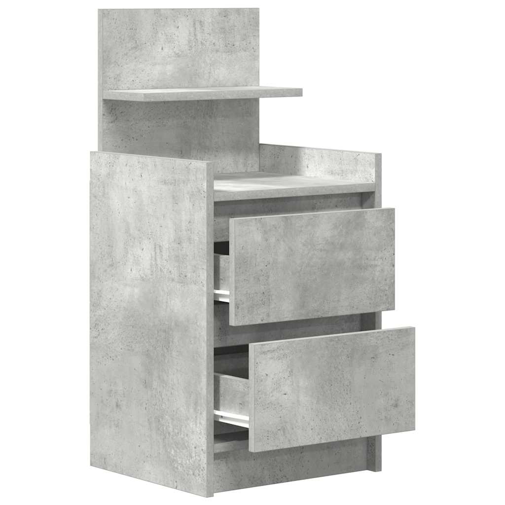 Noćni ormarić s 2 ladice beton siva 38x34x80 cm