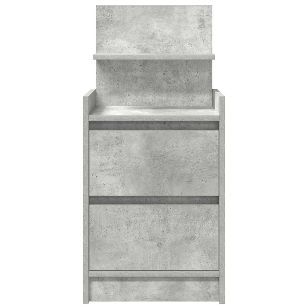 Noćni ormarić s 2 ladice beton siva 38x34x80 cm