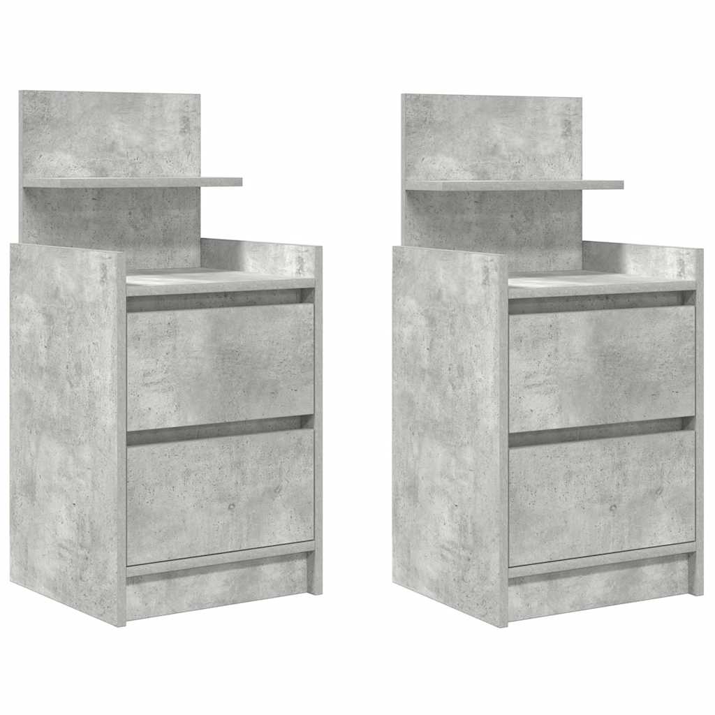 Noćni ormarići s 2 ladice 2 kom beton siva 38x34x80 cm