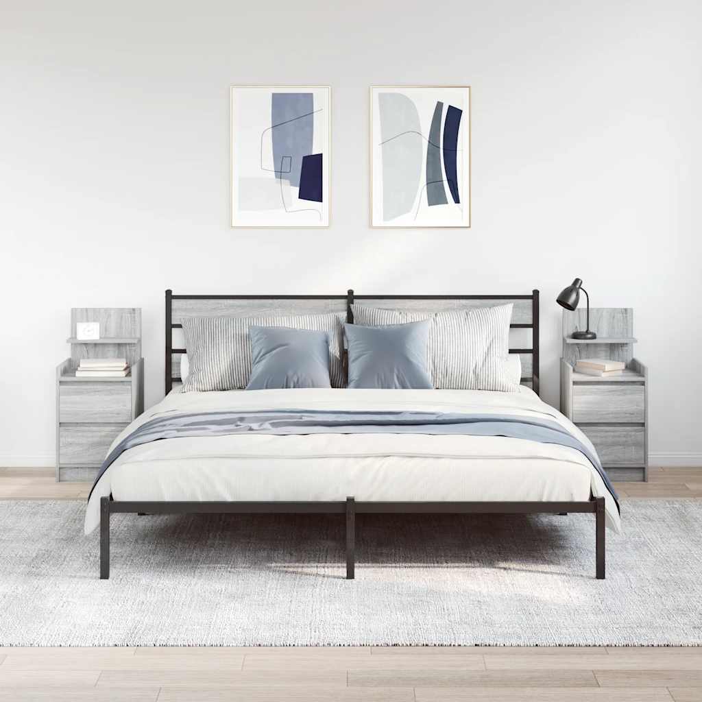 Noćni ormarići s 2 ladice 2 kom siva sonoma 38x34x80 cm