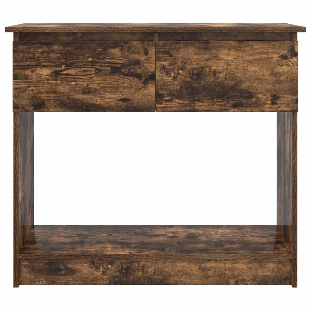 Konzolni stol s ladicama dimljeni hrast 85,5x38,5x74,5 cm