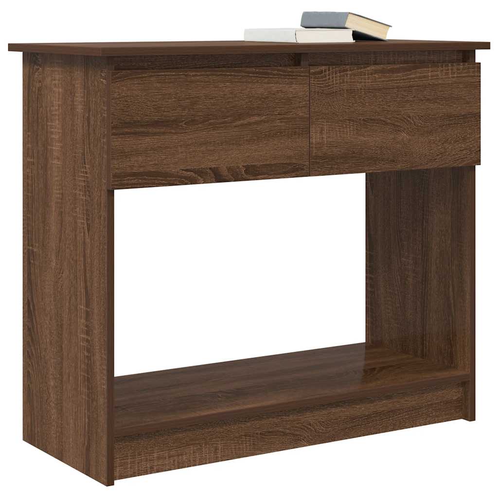 Konzolni stol s ladicama smeđi hrast 85,5x38,5x74,5 cm