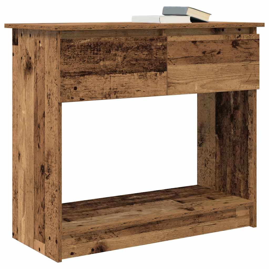 konzolni stol s ladicama staro drvo 85,5x38,5x74,5 cm