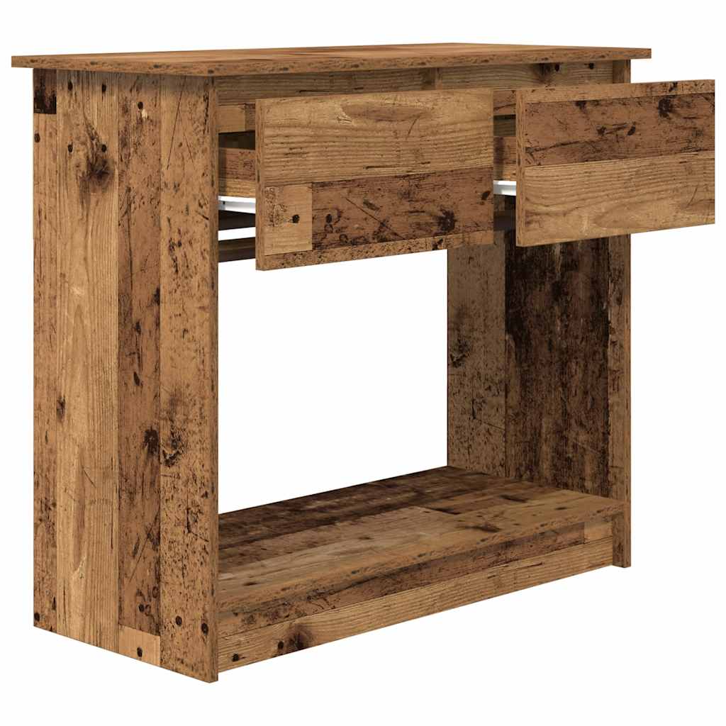 konzolni stol s ladicama staro drvo 85,5x38,5x74,5 cm