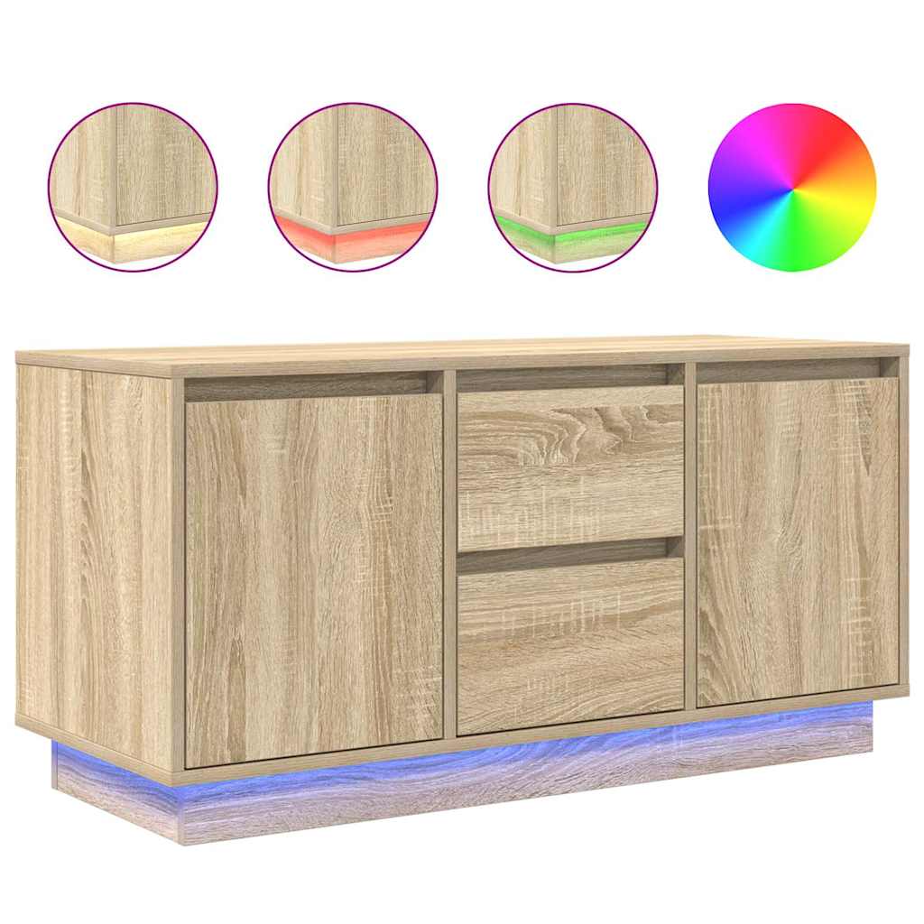 TV ormarić s LED svjetlima boja hrasta sonome 100x41x50 cm