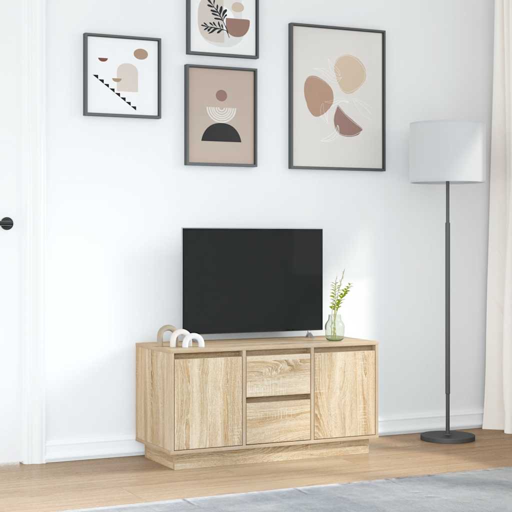 TV ormarić s LED svjetlima boja hrasta sonome 100x41x50 cm