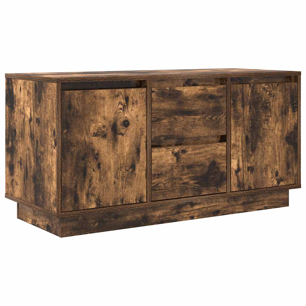 TV ormarić s LED svjetlima boja dimljenog hrasta 100x41x50 cm