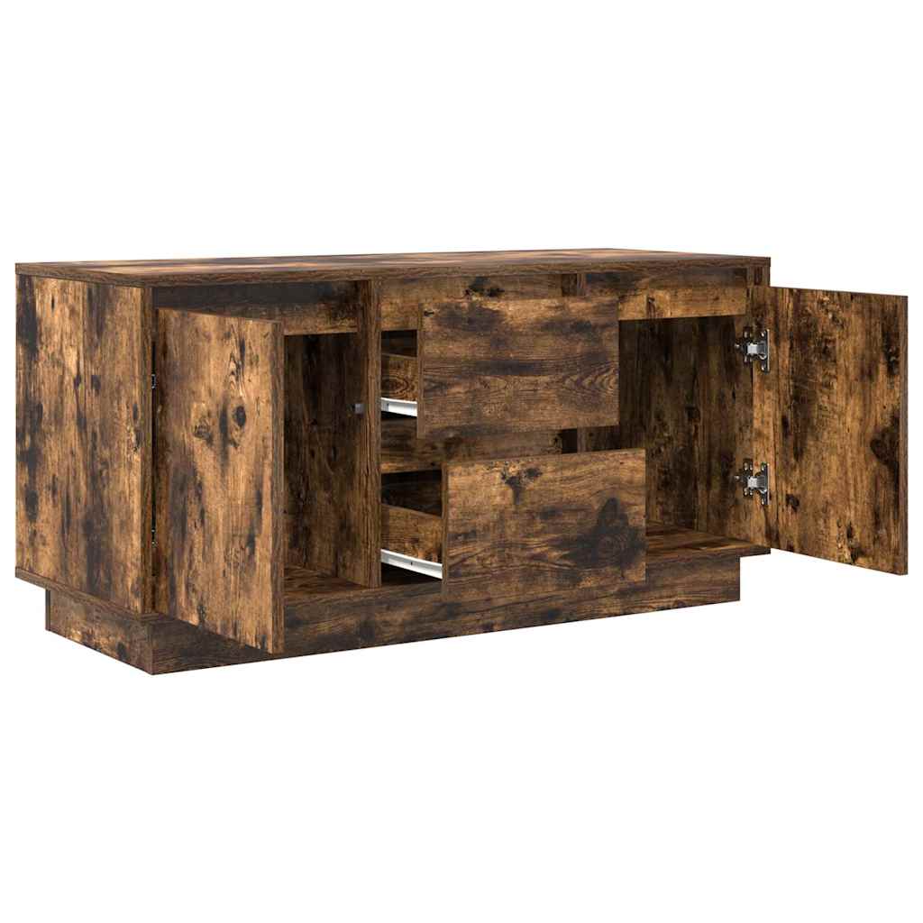 TV ormarić s LED svjetlima boja dimljenog hrasta 100x41x50 cm