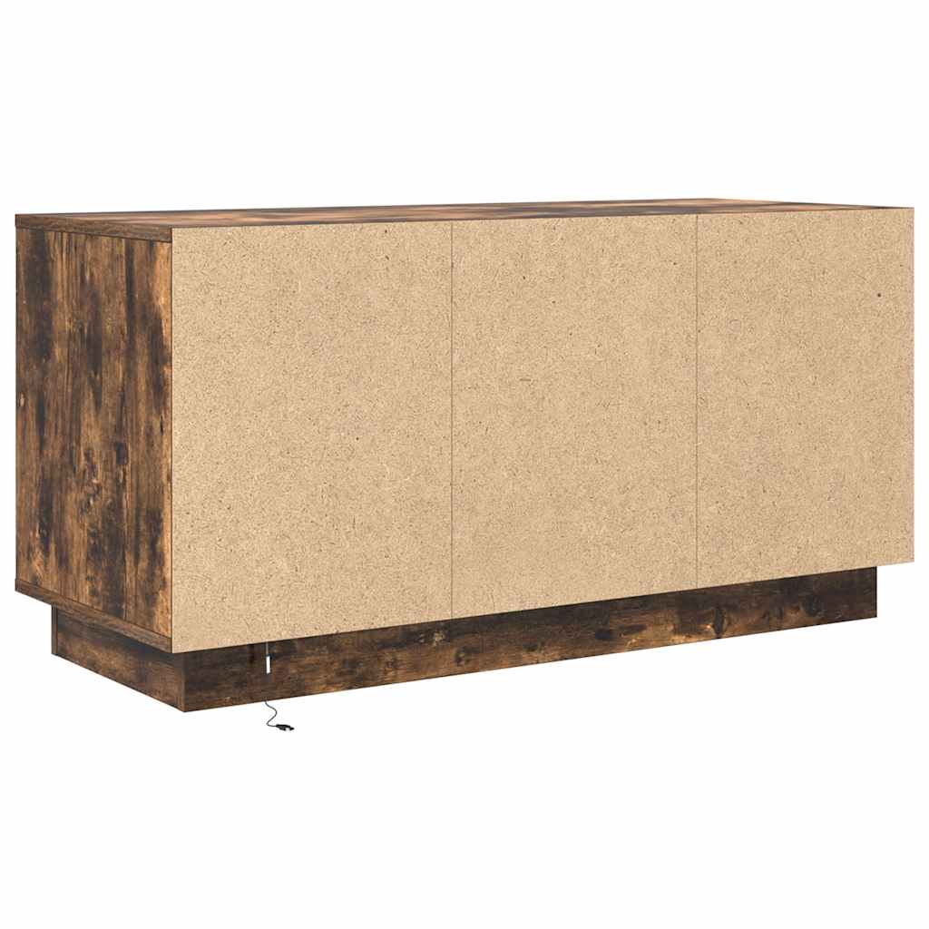 TV ormarić s LED svjetlima boja dimljenog hrasta 100x41x50 cm
