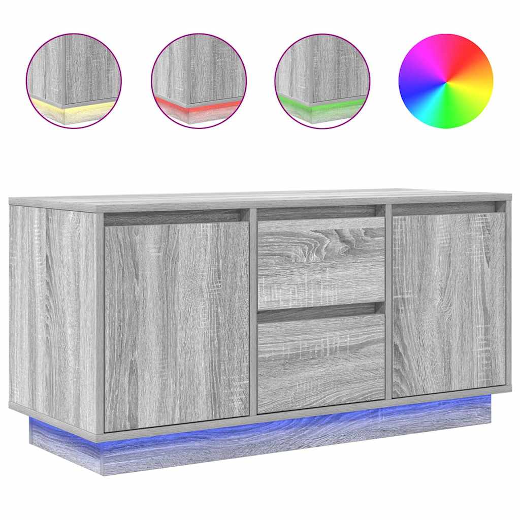 TV ormarić s LED svjetlima boja hrasta sonome 100x41x50 cm