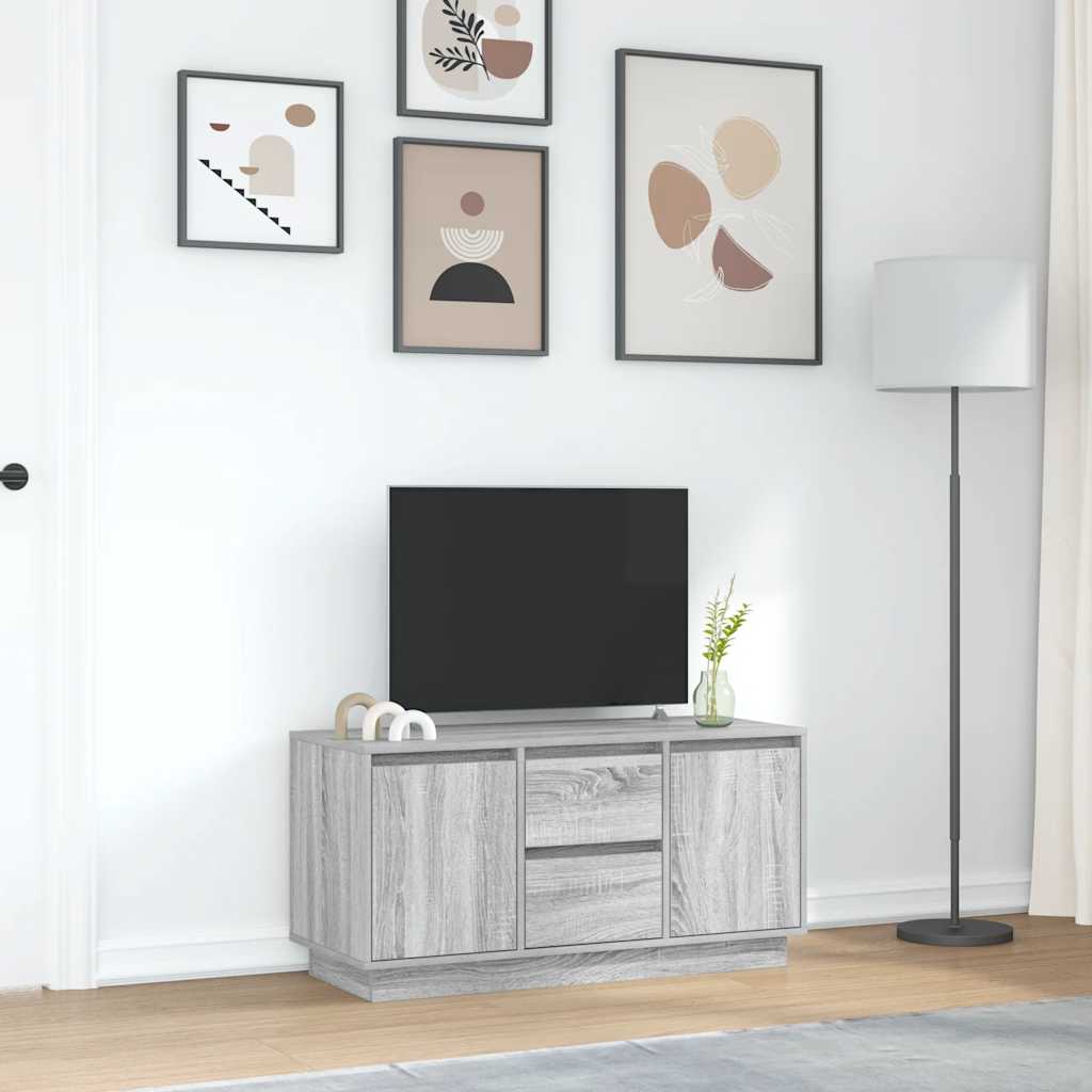 TV ormarić s LED svjetlima boja hrasta sonome 100x41x50 cm