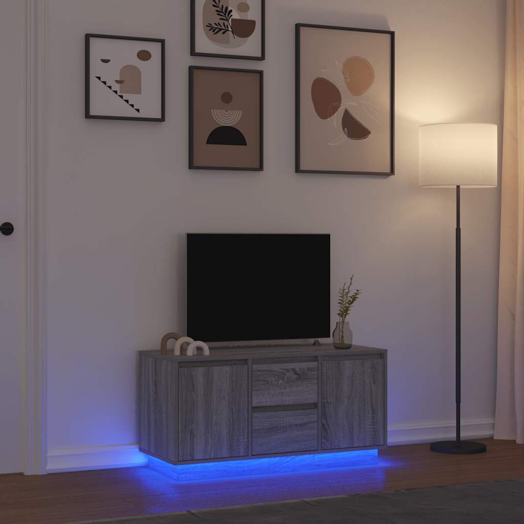 TV ormarić s LED svjetlima boja hrasta sonome 100x41x50 cm