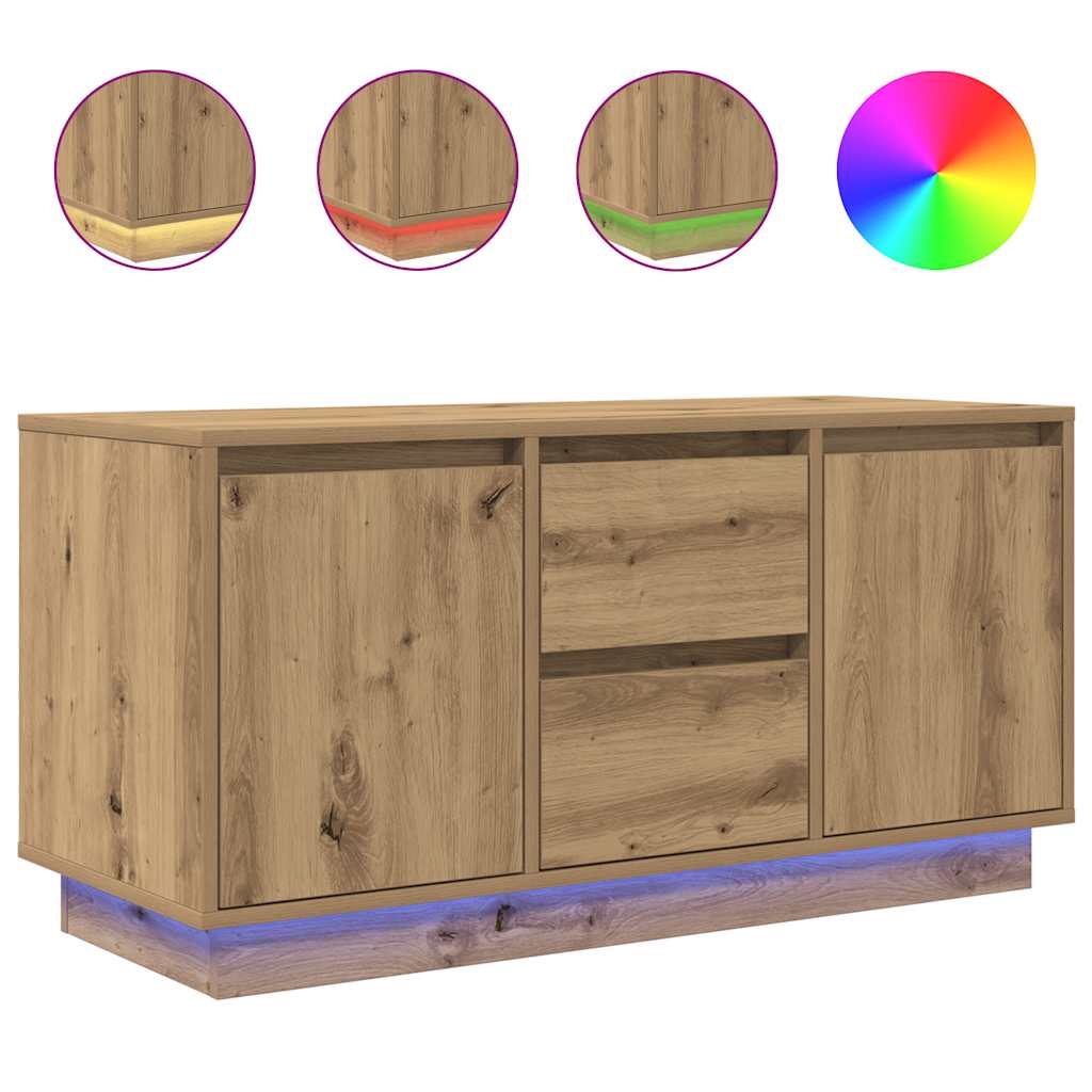 TV ormarić s LED svjetlima artisan hrast 100x41x50 cm