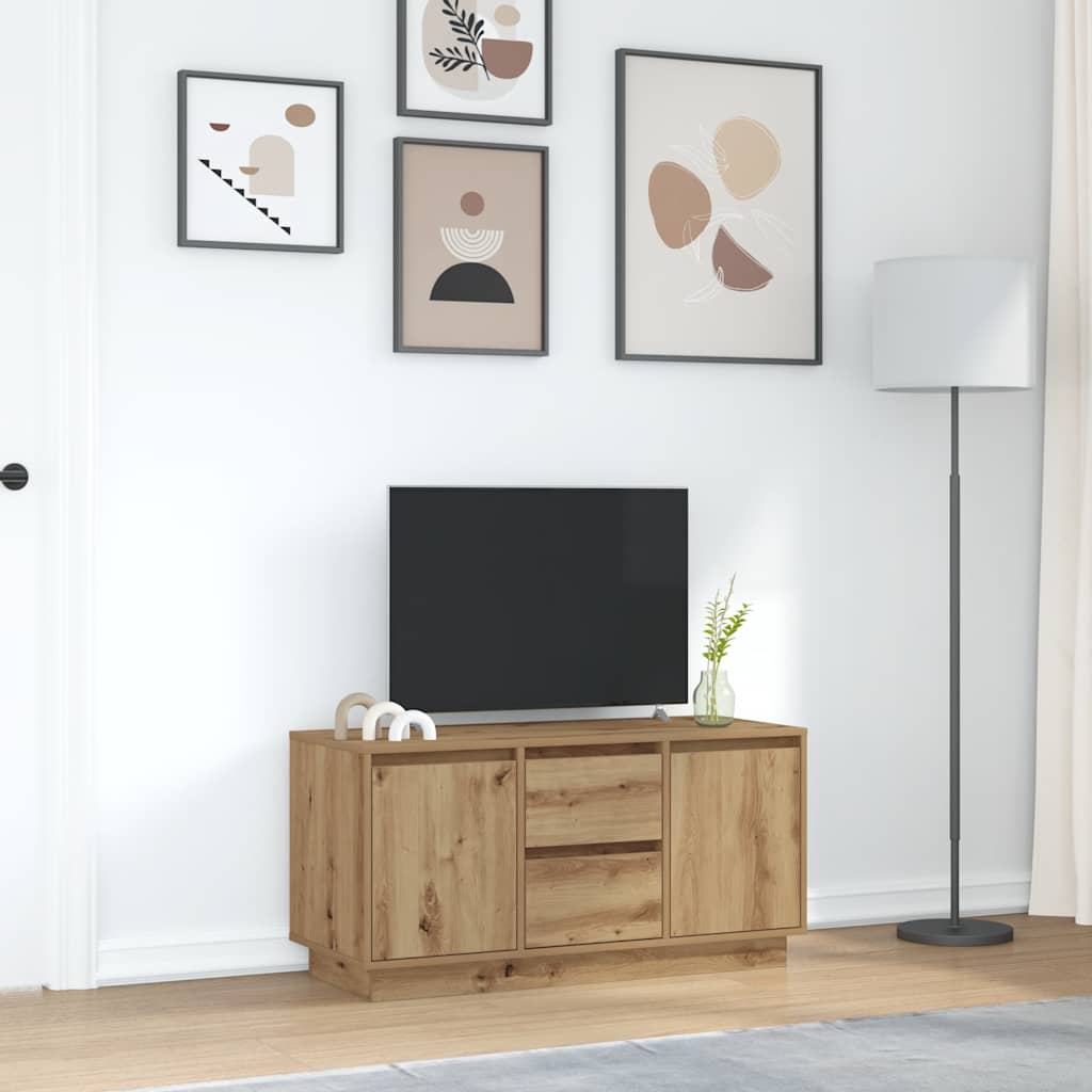 TV ormarić s LED svjetlima artisan hrast 100x41x50 cm