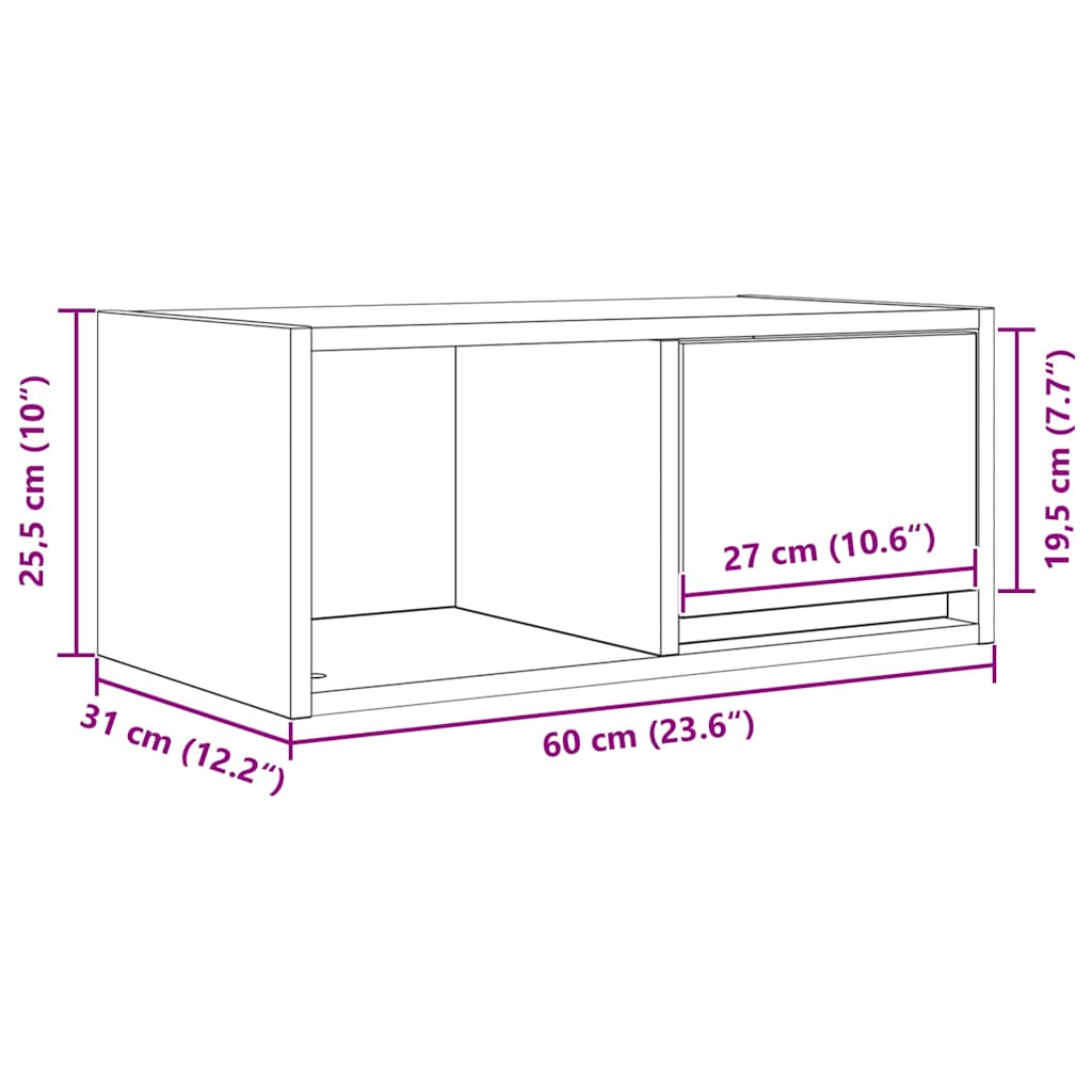 TV ormarić boja betona 760x31x25,5 cm od konstruiranog drva