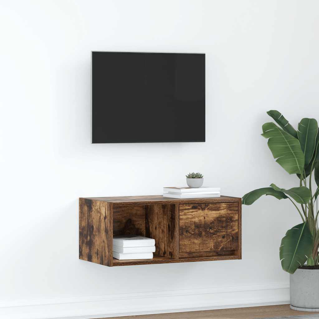 TV ormarić boja dimljenog hrasta 60x31x25,5cm konstruirano drvo