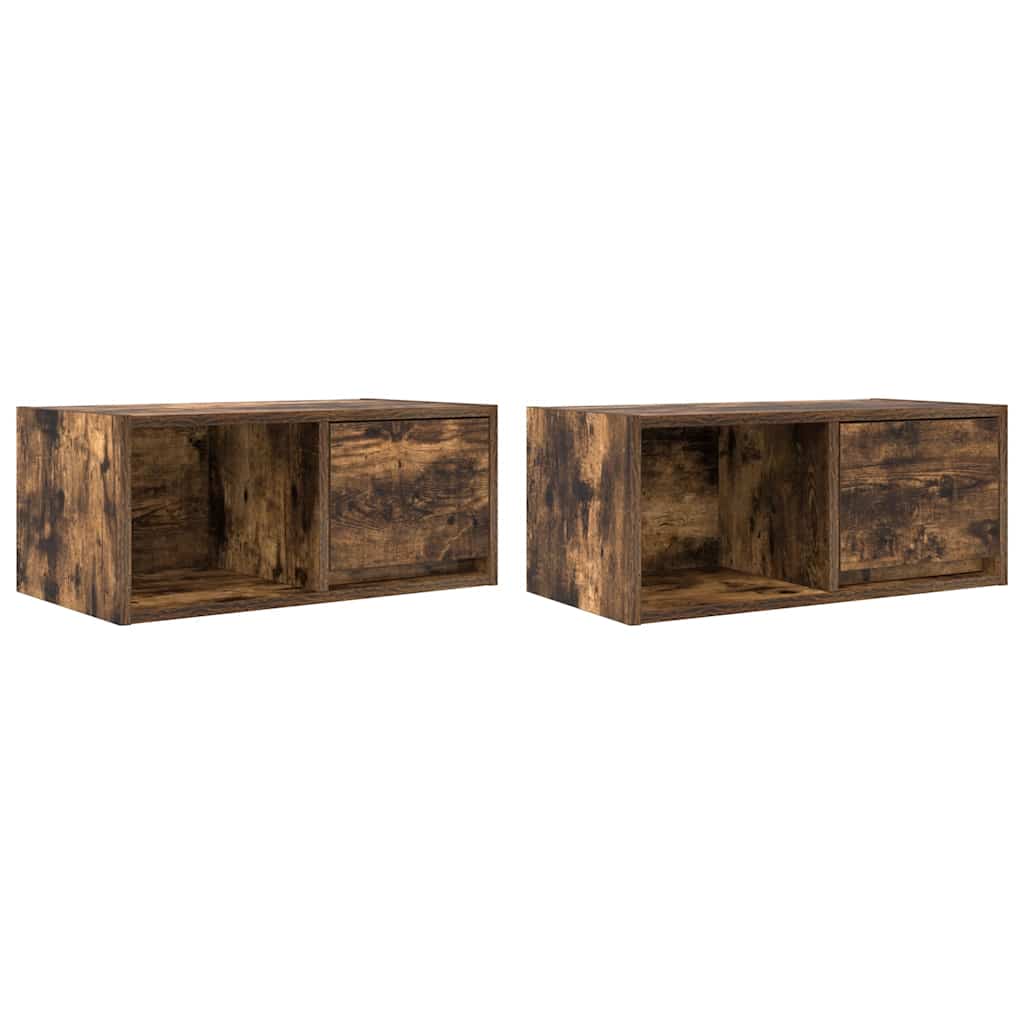 TV ormarići 2 kom boja dimljenog hrasta 60x31x25,5 cm drveni