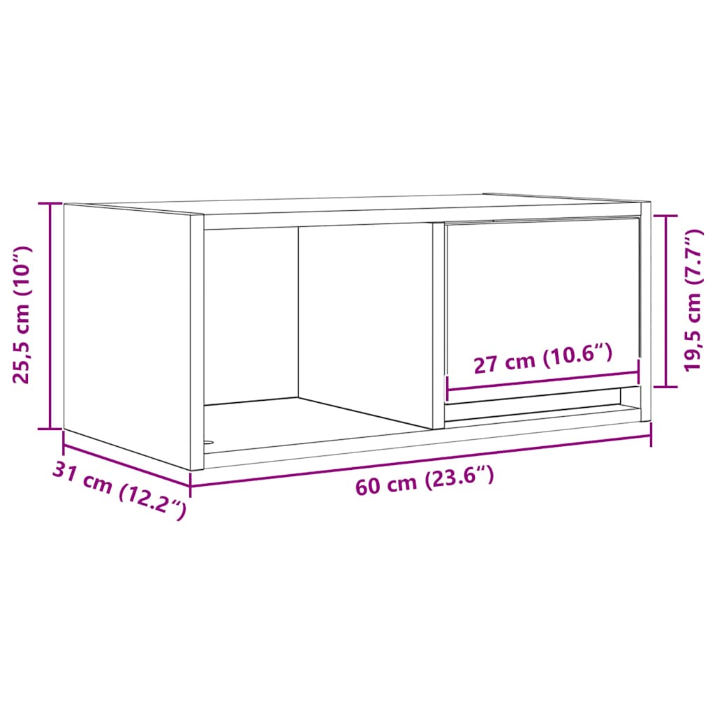 TV ormarići 2 kom artisan hrast 60x31x25,5 cm konstruirano drvo