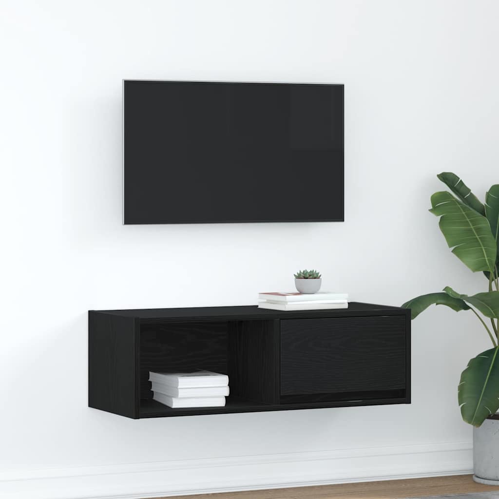 TV ormarić crni hrast 80x31x25,5 cm konstruirano drvo