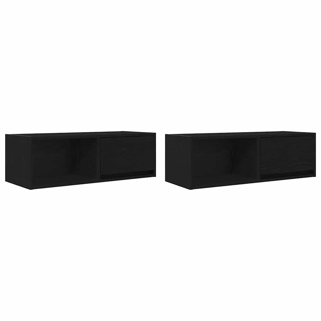 TV ormarići 2 kom crni hrast 80x31x25,5 cm konstruiranog drva