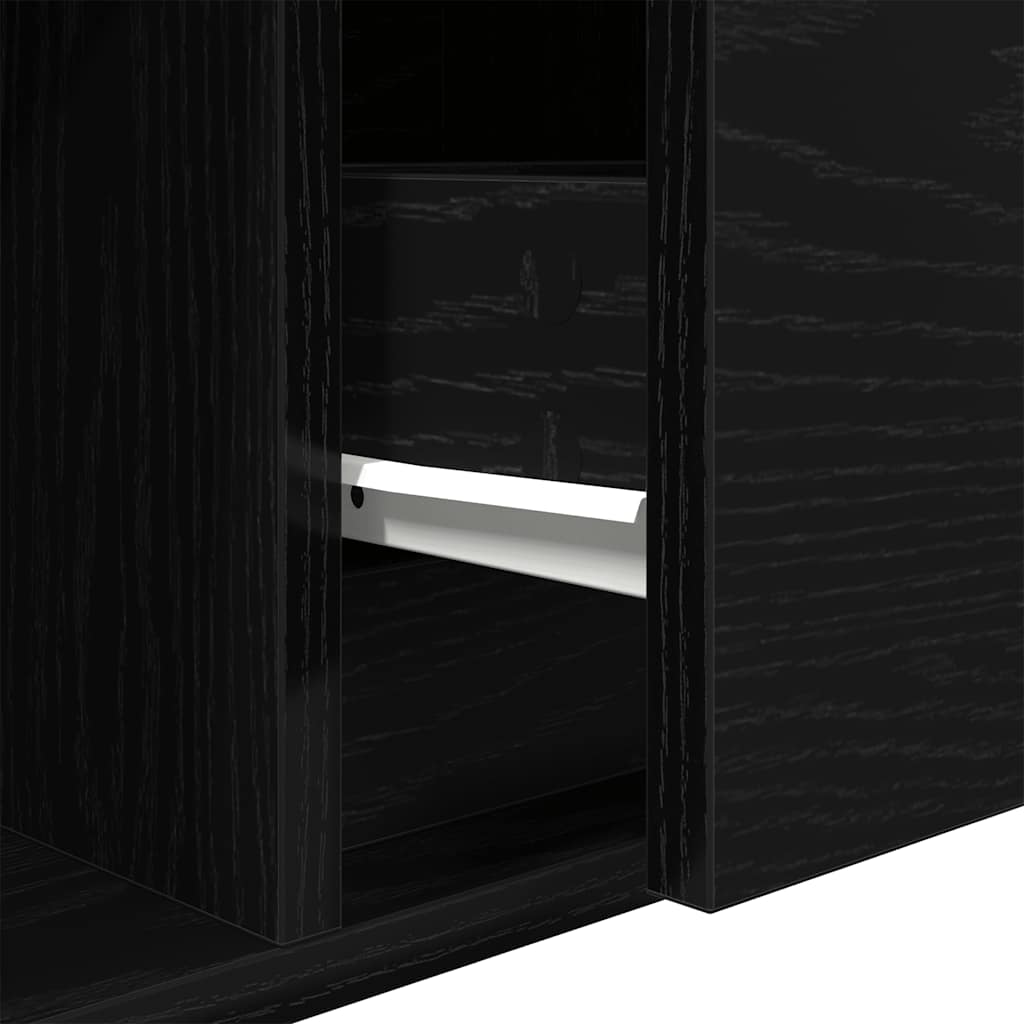 TV ormarići 2 kom crni hrast 80x31x25,5 cm konstruiranog drva