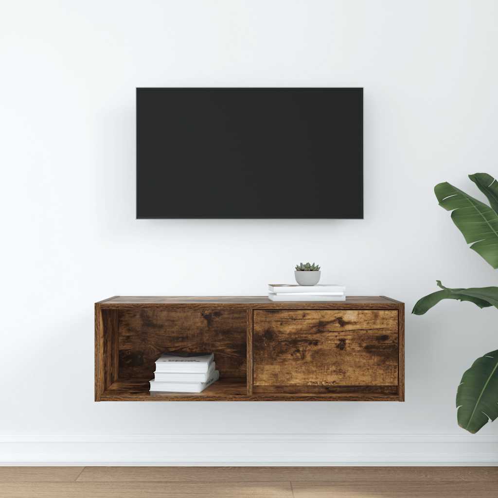TV ormarić boja dimljenog hrasta 80x31x25,5cm konstruirano drvo