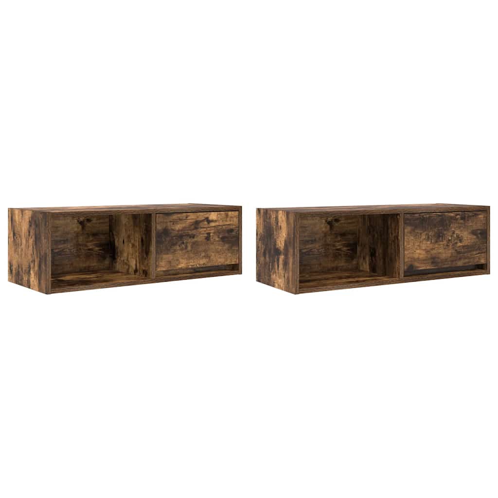TV ormarići 2 kom boja dimljenog hrasta 80x31x25,5 cm drveni