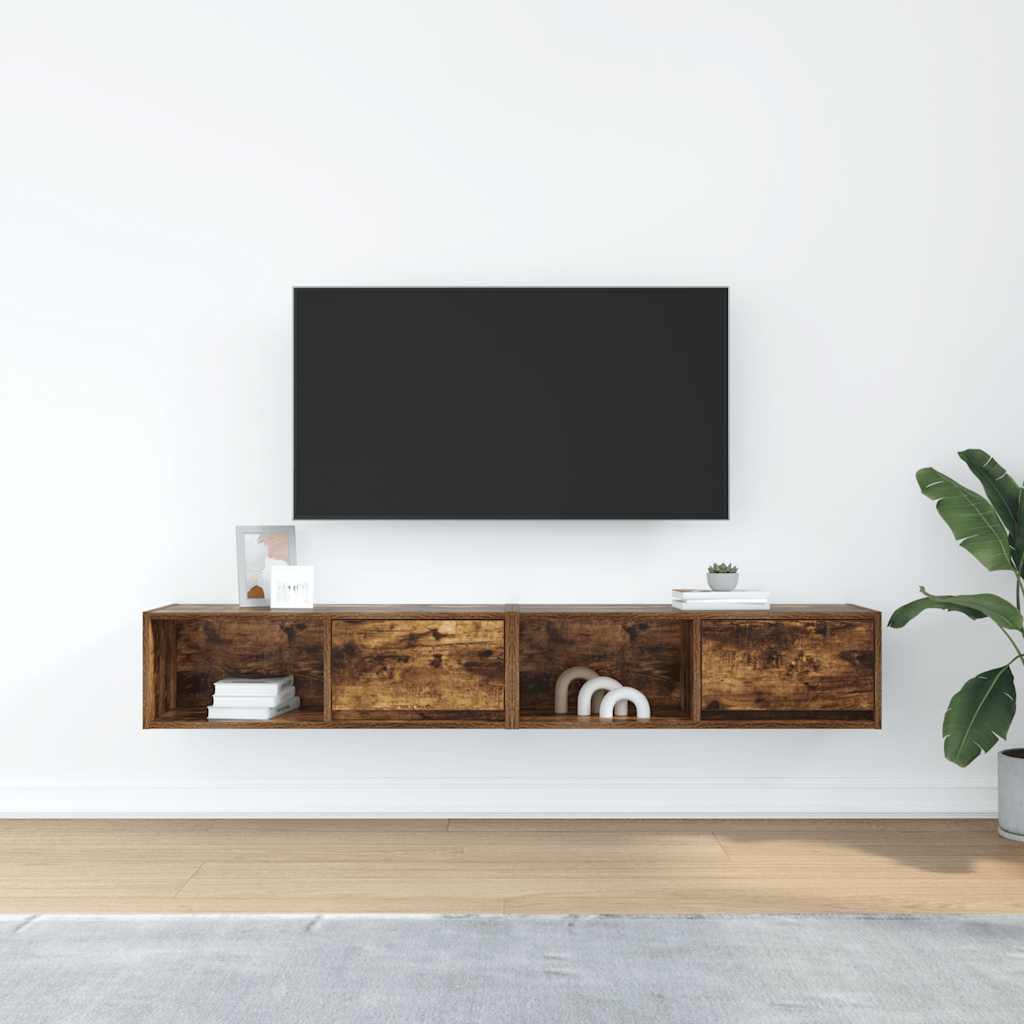 TV ormarići 2 kom boja dimljenog hrasta 80x31x25,5 cm drveni