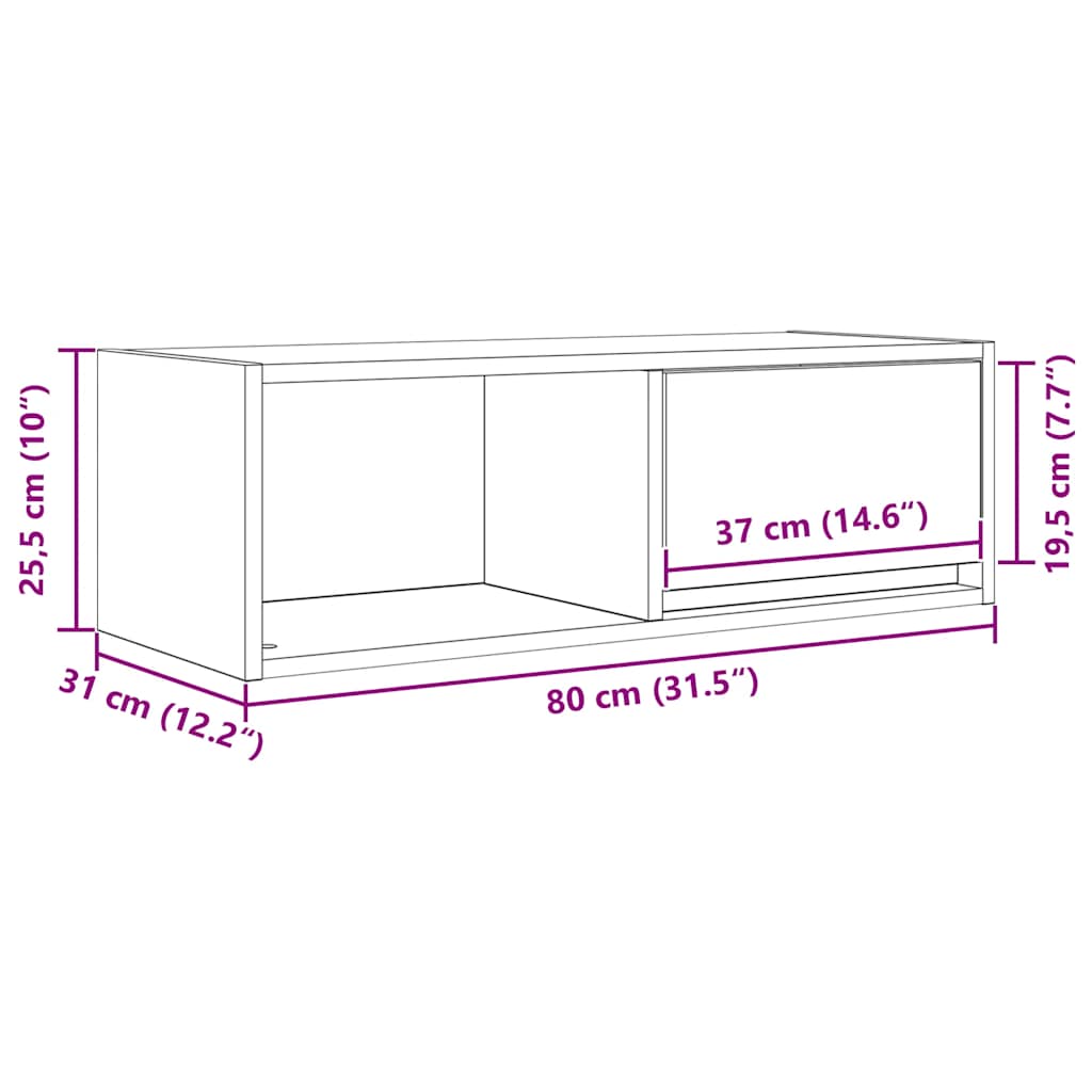 TV ormarići 2 kom boja dimljenog hrasta 80x31x25,5 cm drveni