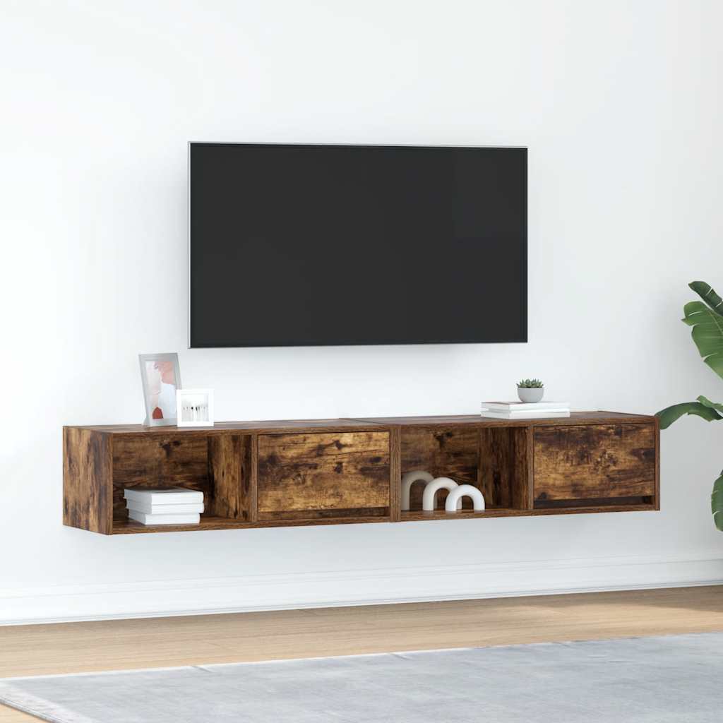 TV ormarići 2 kom boja dimljenog hrasta 80x31x25,5 cm drveni