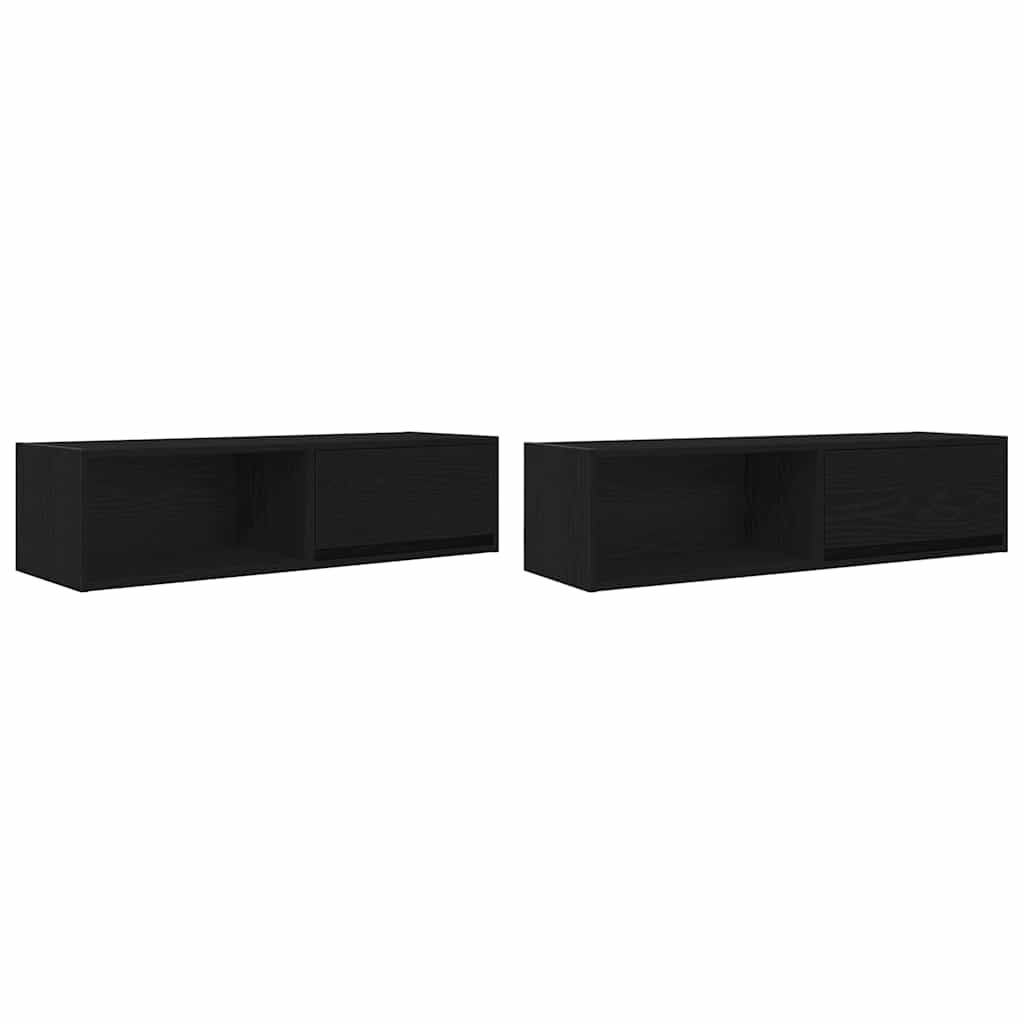TV ormarići 2 kom crni hrast 100x31x25,5 cm konstruiranog drva